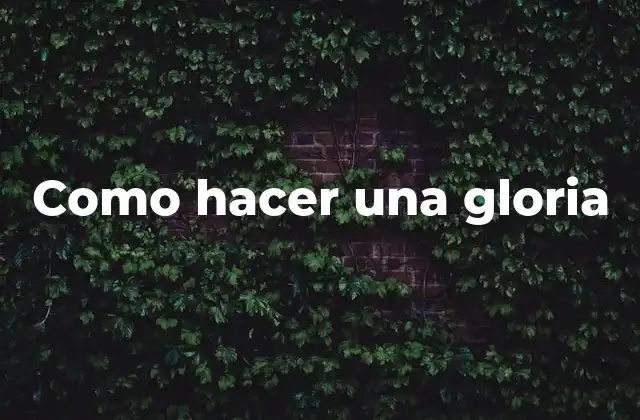 Como Hacer una Gloria 2 ¿Qué es una gloria y para qué sirve?