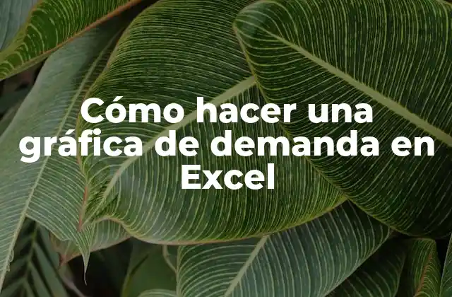 Cómo Hacer una Gráfica de Demanda en Excel