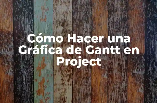 Cómo Hacer una Gráfica de Gantt en Project