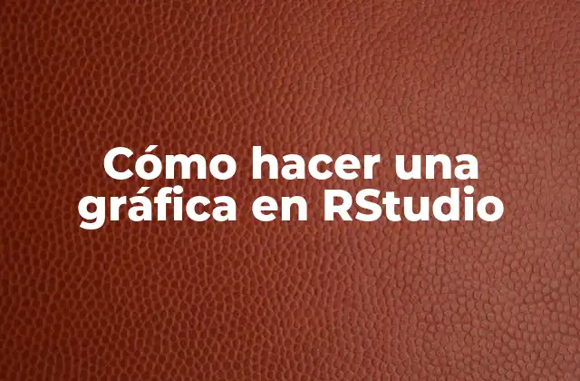 Cómo Hacer una Gráfica en Rstudio