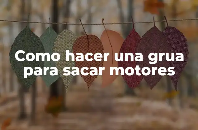 Como Hacer una Grua para Sacar Motores