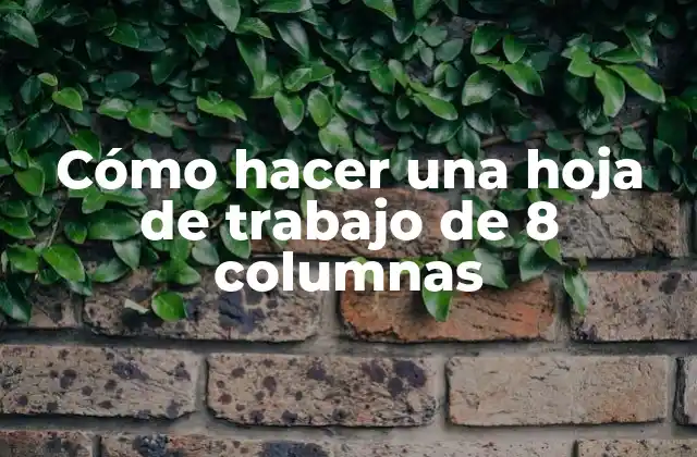 ¿Qué es una hoja de trabajo de 8 columnas?
