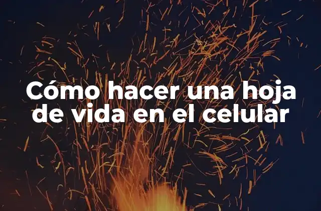 Cómo Hacer una Hoja de Vida en el Celular