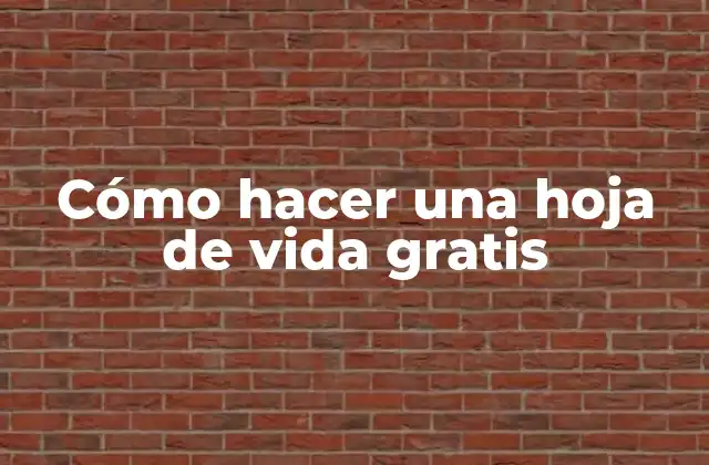 Cómo Hacer una Hoja de Vida Gratis