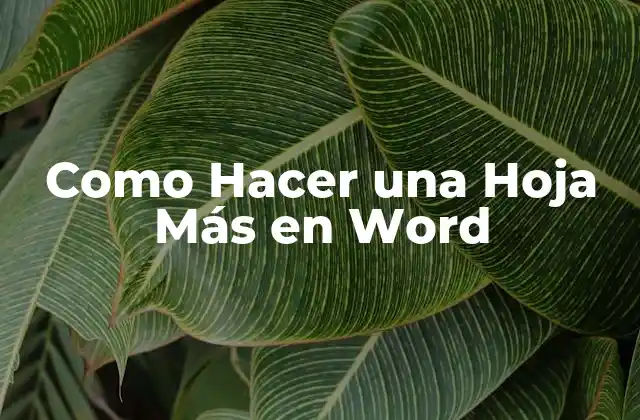 Como Hacer una Hoja Más en Word