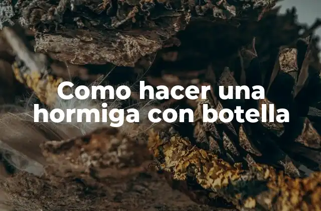 Qué es una hormiga con botella y para qué sirve
