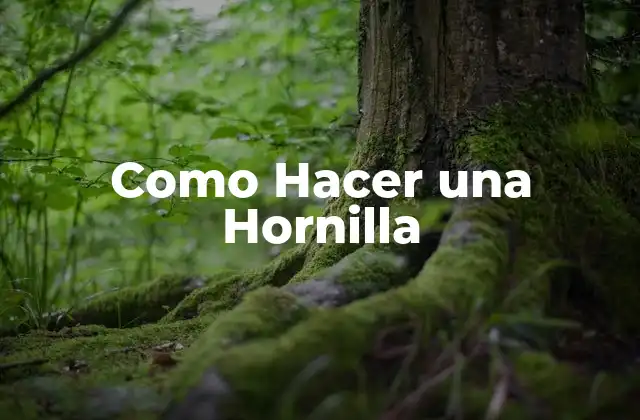 Como Hacer una Hornilla