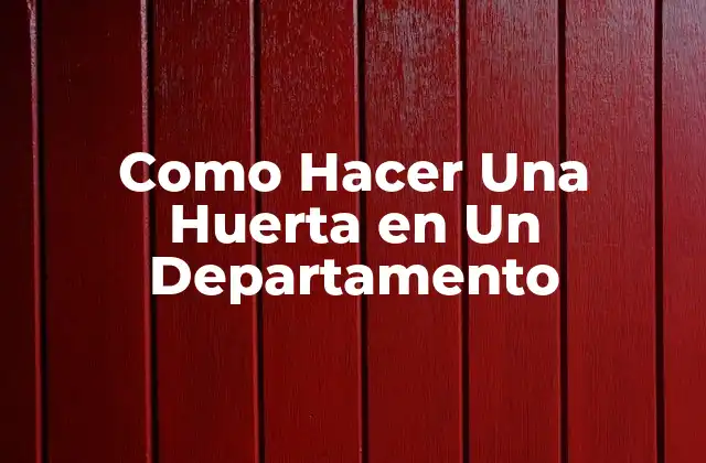 Como Hacer una Huerta en un Departamento
