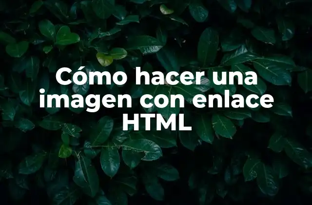 Cómo Hacer una Imagen con Enlace Html