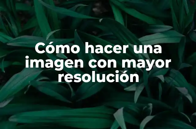 Cómo Hacer una Imagen con Mayor Resolución