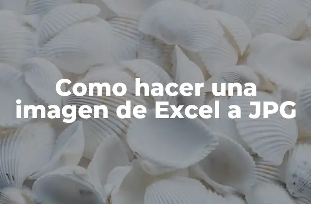 Como Hacer una Imagen de Excel a Jpg