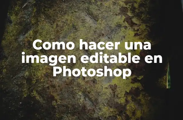 Como Hacer una Imagen Editable en Photoshop