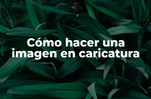 Cómo Hacer una Imagen en Caricatura