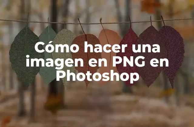 Cómo Hacer una Imagen en Png en Photoshop