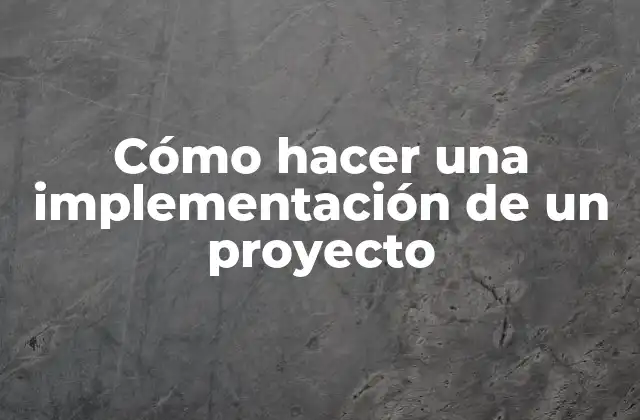 Cómo Hacer una Implementación de un Proyecto