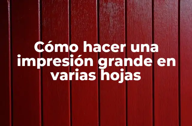 Cómo Hacer una Impresión Grande en Varias Hojas