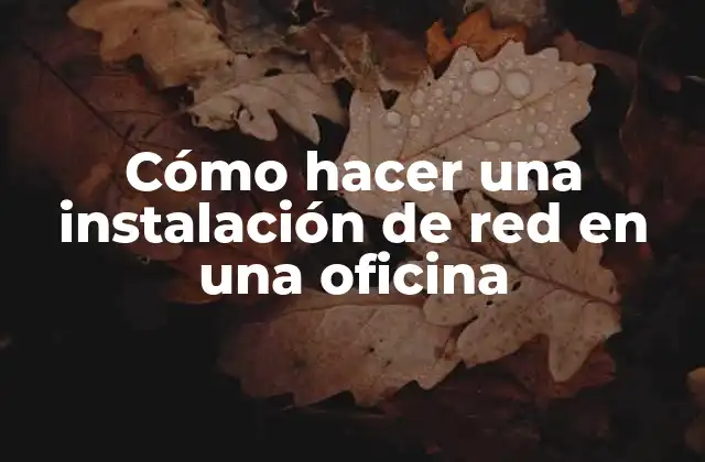 Cómo Hacer una Instalación de Red en una Oficina