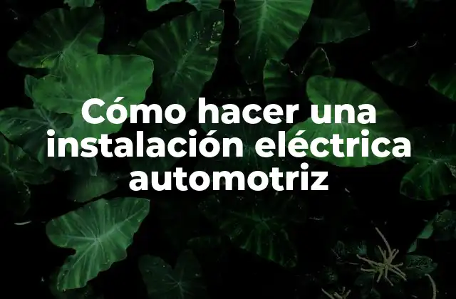 Cómo Hacer una Instalación Eléctrica Automotriz