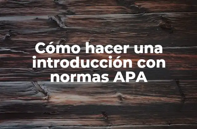 Cómo hacer una introducción con normas APA