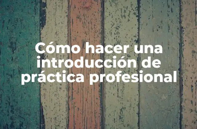Cómo hacer una introducción de práctica profesional