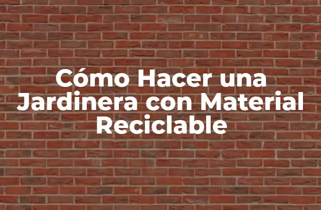 Cómo Hacer una Jardinera con Material Reciclable