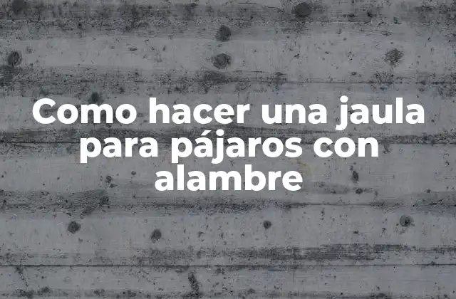 Como hacer una jaula para pájaros con alambre