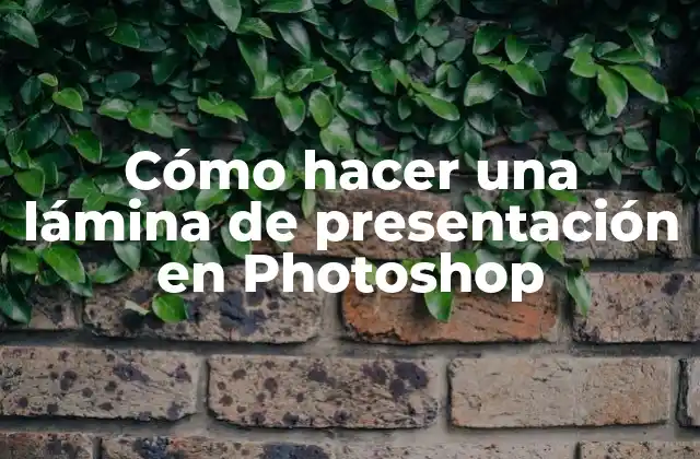 Cómo Hacer una Lámina de Presentación en Photoshop