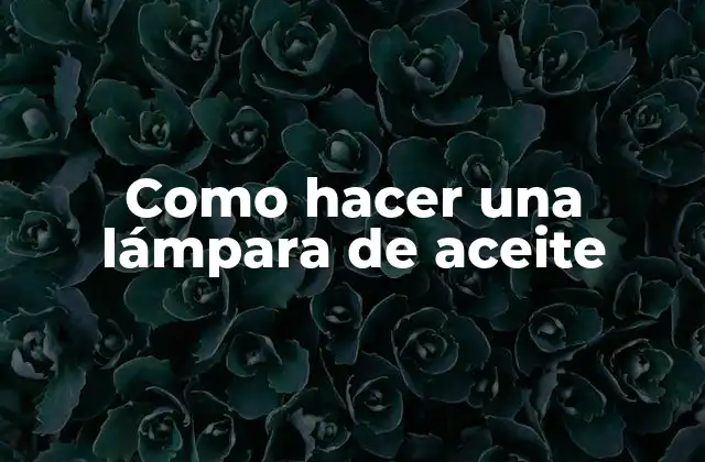 ¿Qué es una lámpara de aceite?