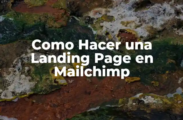 Como Hacer una Landing Page en Mailchimp