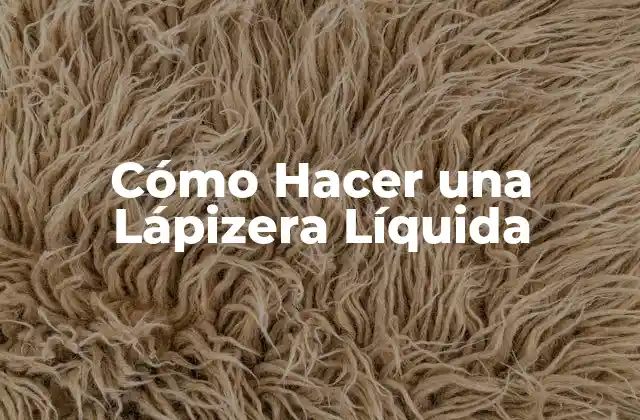 Cómo Hacer una Lápizera Líquida
