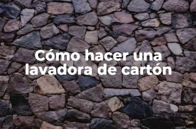 Cómo Hacer una Lavadora de Cartón