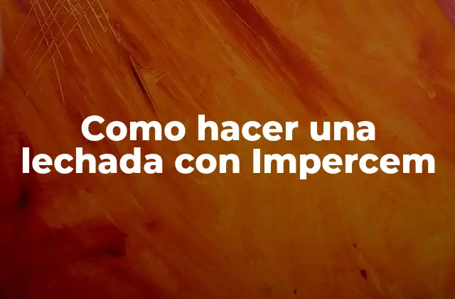 Como Hacer una Lechada con Impercem