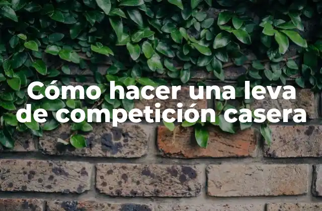 Cómo Hacer una Leva de Competición Casera