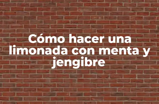 Cómo Hacer una Limonada con Menta y Jengibre 2 ¿Qué es una limonada con menta y jengibre?