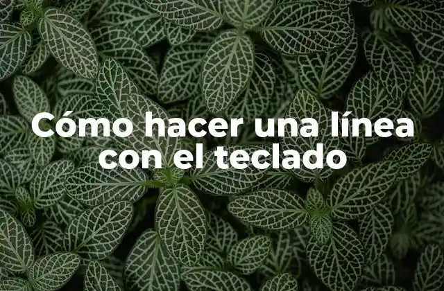 Cómo Hacer una Línea con el Teclado