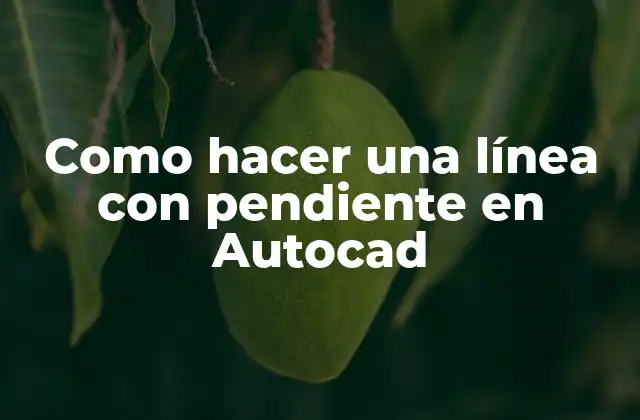 ¿Qué es una línea con pendiente en Autocad?