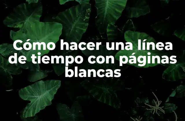 Cómo Hacer una Línea de Tiempo con Páginas Blancas