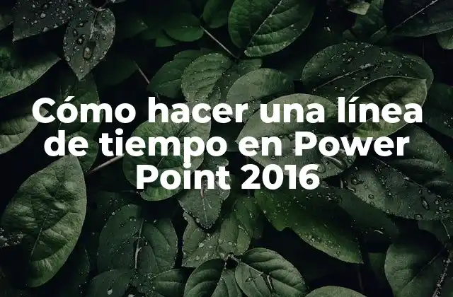 Cómo Hacer una Línea de Tiempo en Power Point 2016