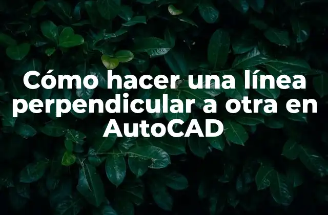 Cómo Hacer una Línea Perpendicular a Otra en Autocad