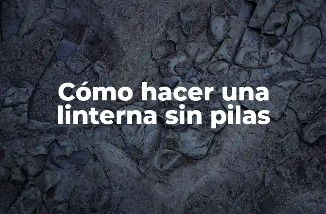 Cómo Hacer una Linterna sin Pilas