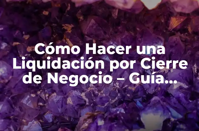 Cómo Hacer una Liquidación por Cierre de Negocio – Guía Completa
