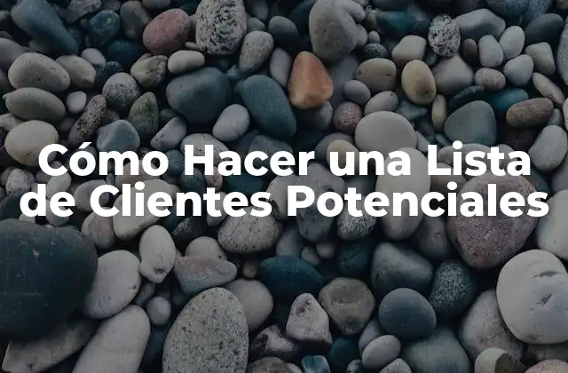 Cómo Hacer una Lista de Clientes Potenciales