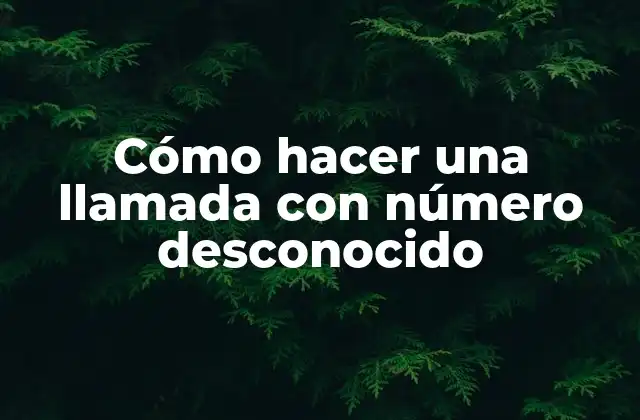 Cómo Hacer una Llamada con Número Desconocido