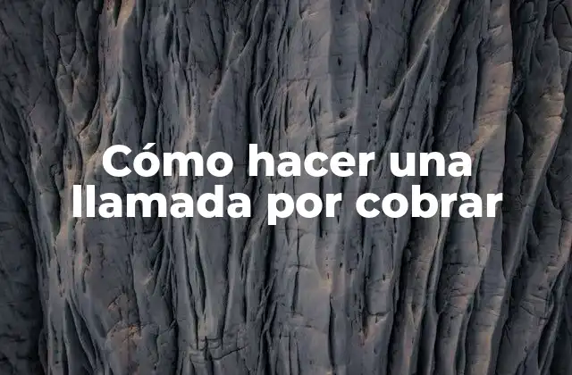Cómo Hacer una Llamada por Cobrar