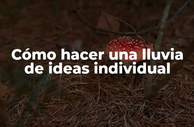 Cómo Hacer una Lluvia de Ideas Individual