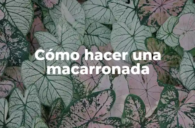 Cómo Hacer una Macarronada