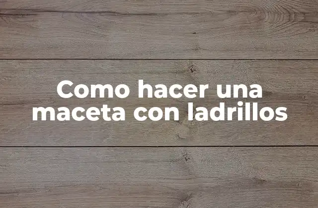 Como Hacer una Maceta con Ladrillos