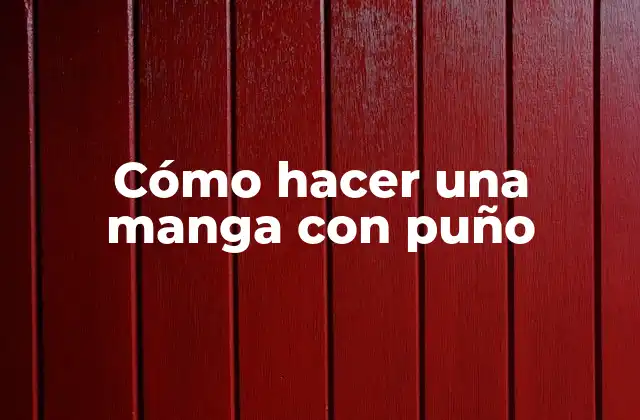 Cómo Hacer una Manga con Puño
