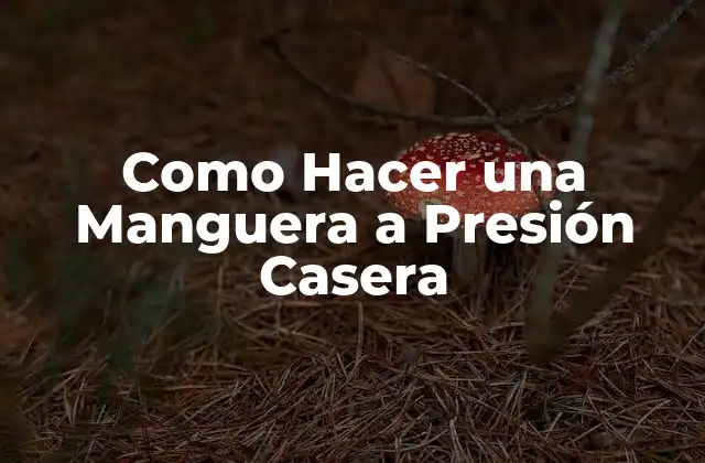 Como Hacer una Manguera a Presión Casera