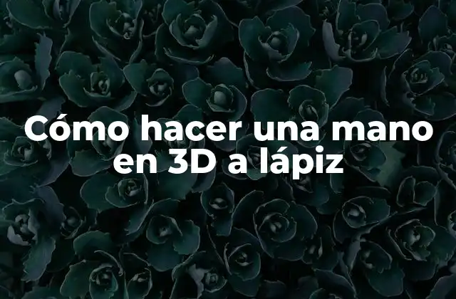 Cómo Hacer una Mano en 3d a Lápiz
